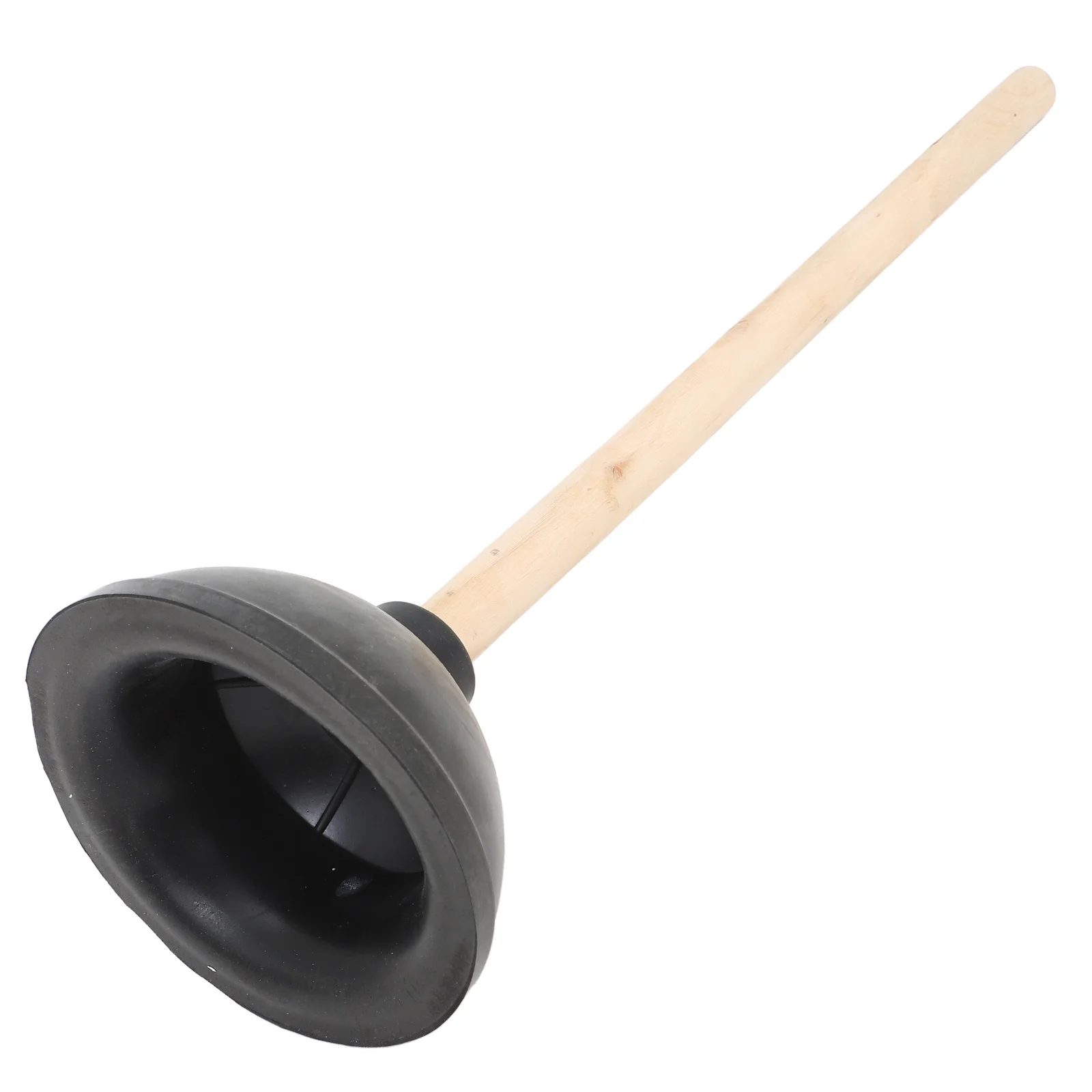 Black Toilet Brush Pipe Cleaner Long Plunger Bathroom Wooden Anti Clogging Tool Heavy Duty Accessory Silver Unclogger for Man