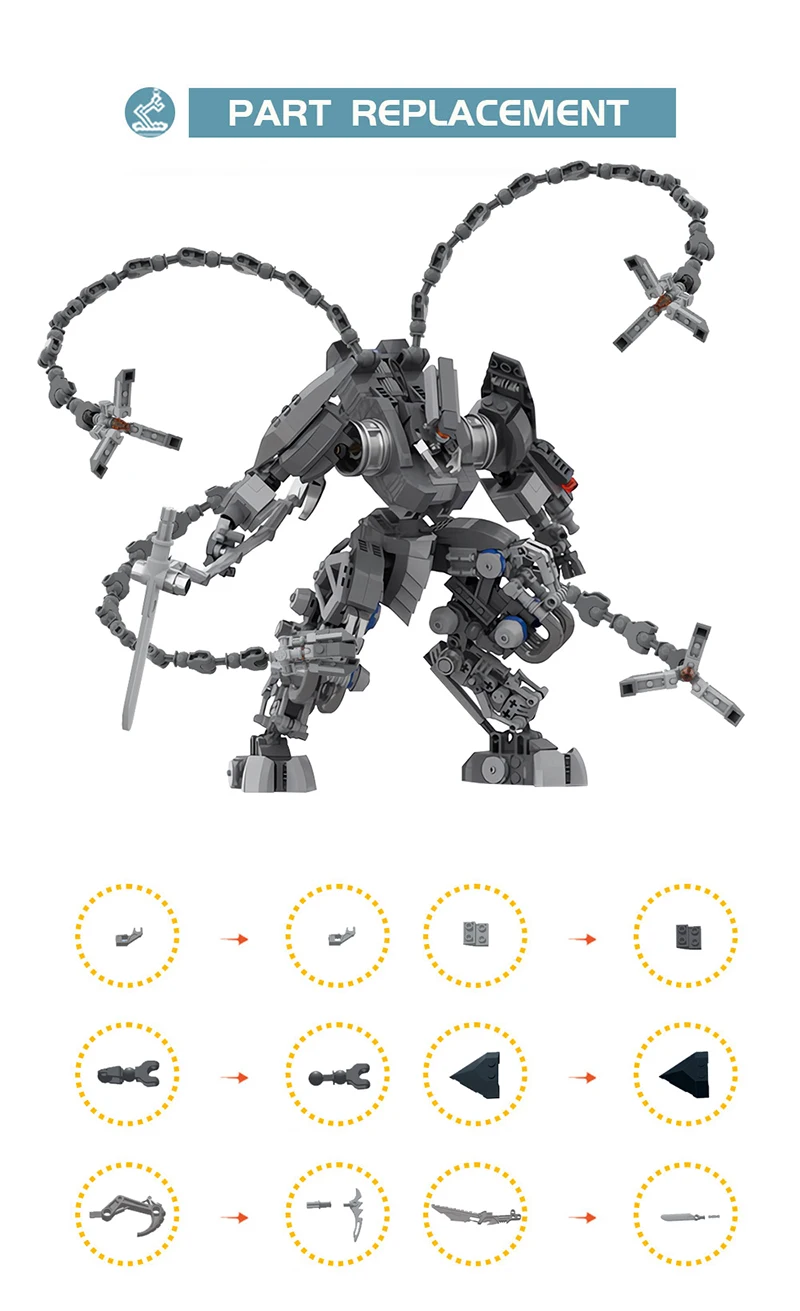 Mecha Warrior Building Blocks Set Action Figure Mecha Robot Bricks Building Blocks Movie Battle Robot Model Toy for Kids Gift