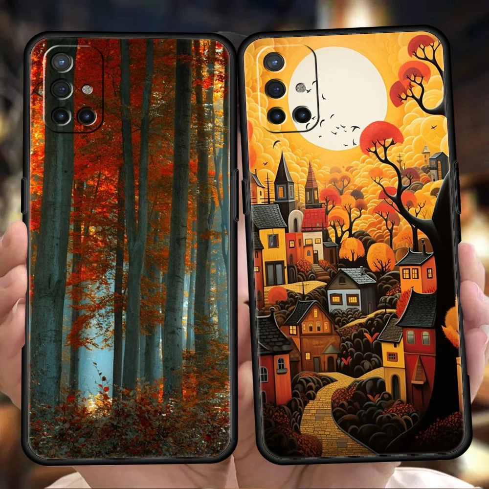 Hand Painted Forest House Phone Case for Oneplus 11 10T Nord N100 N10 10 7 8 9 9R 7T 8T N200 CE 2 9RT Pro 5G Silicon Cover Shell