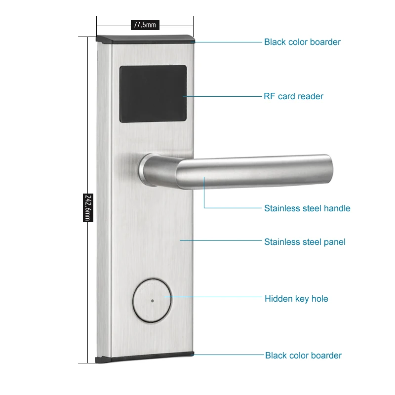 Sistema di accesso alla porta dell'hotel di alta qualità promozione elettrica digitale serratura elettronica intelligente con chiave per hotel