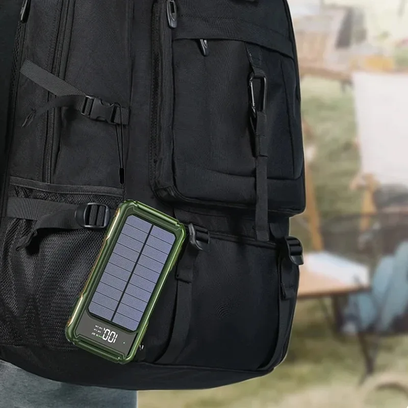 Xiaomi 80000mAh سعة كبيرة محمولة في الهواء الطلق الطاقة الشمسية المتنقلة 4 في 1 المدمج في كابلات شاشة LED رقمية آيفون سامسونج