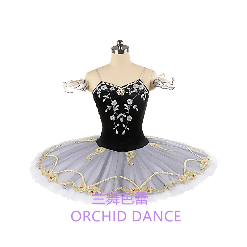 Backless Design Professional High Quality Women Adult Performance Wear Girls Swan Lake Gray Black Ballet Tutu Costumes