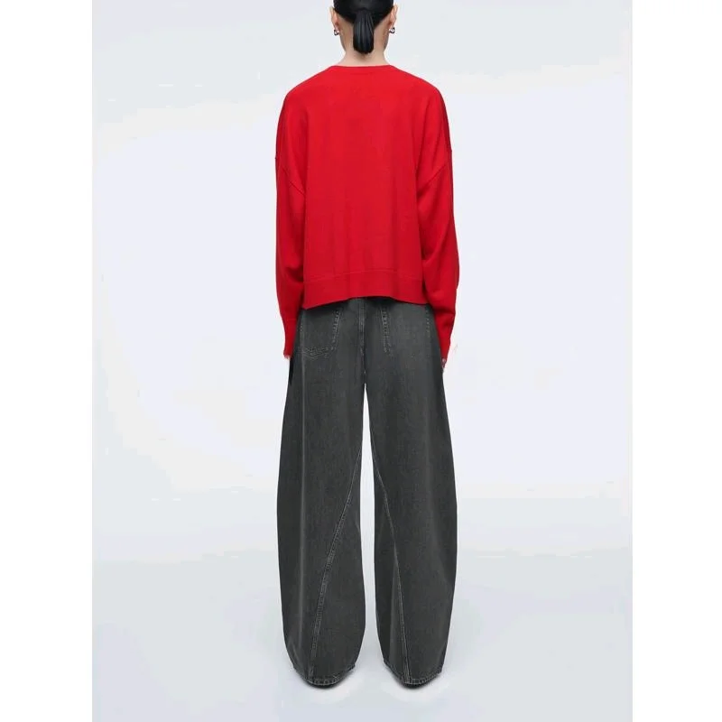 Primavera nova chegada feminina preguiçoso sle casual malha redonda ne aberto cardigan solto ajuste longo sve fibra de poliéster commute s...