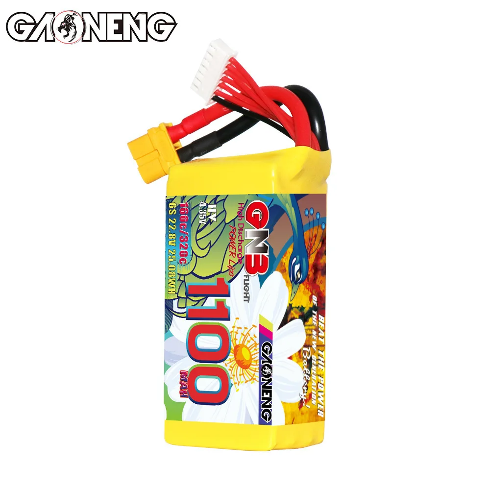 GNB يبو بطارية 6S 1100mAh 22.8V 160C/320C ل FPV سباق الطائرة بدون طيار كوادكوبتر هليكوبتر أجزاء الطائرة 22.8V بطارية قابلة للشحن