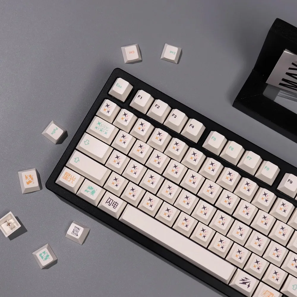 

Domikey Unicorn Theme Keycap Set PBT Custom Musical Note Keyboard Cap Cherry Profile Key Cap for Mechanical Keyboard Accessories
