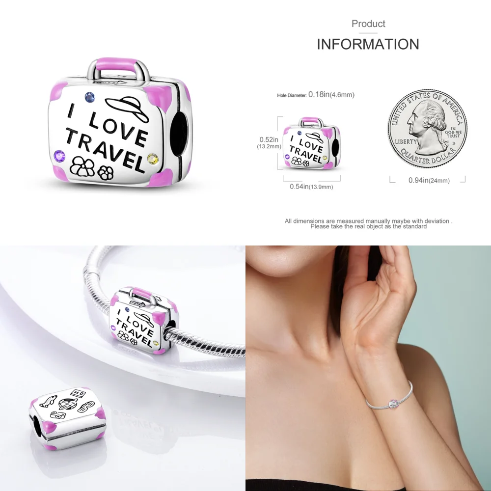 PANPOKI HOT 33 Style 925 Sterling Silver Charms Travel Series ciondolo perline Fit Pandora bracciali e braccialetti gioielli da donna fai da te