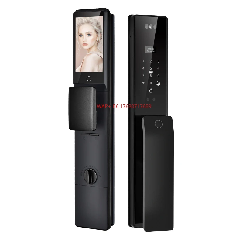 

Security Face Recognition Xhome Wifi App Smart Fingerprint Intercom Door Lock with Dual Lithium Battery Matter