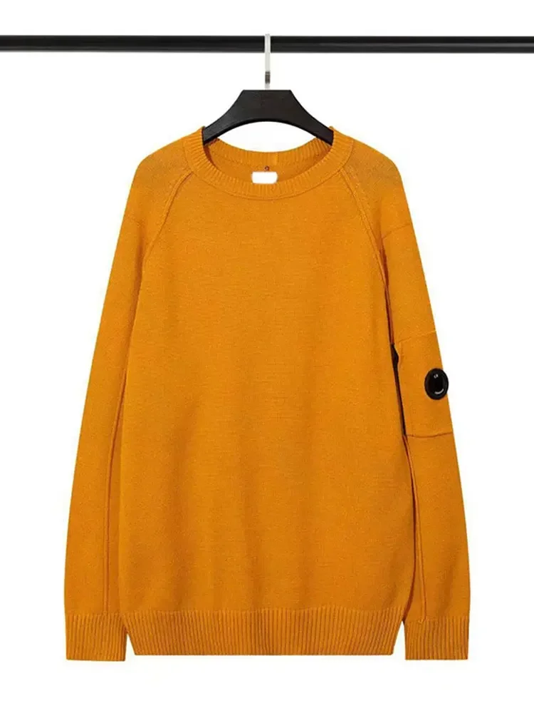 

New Trend Brand Lens Men's Knitted Sweater Comfortable Warm Round Neck Pullover 2024 Autumn Winter High Quality Wool Knitwear