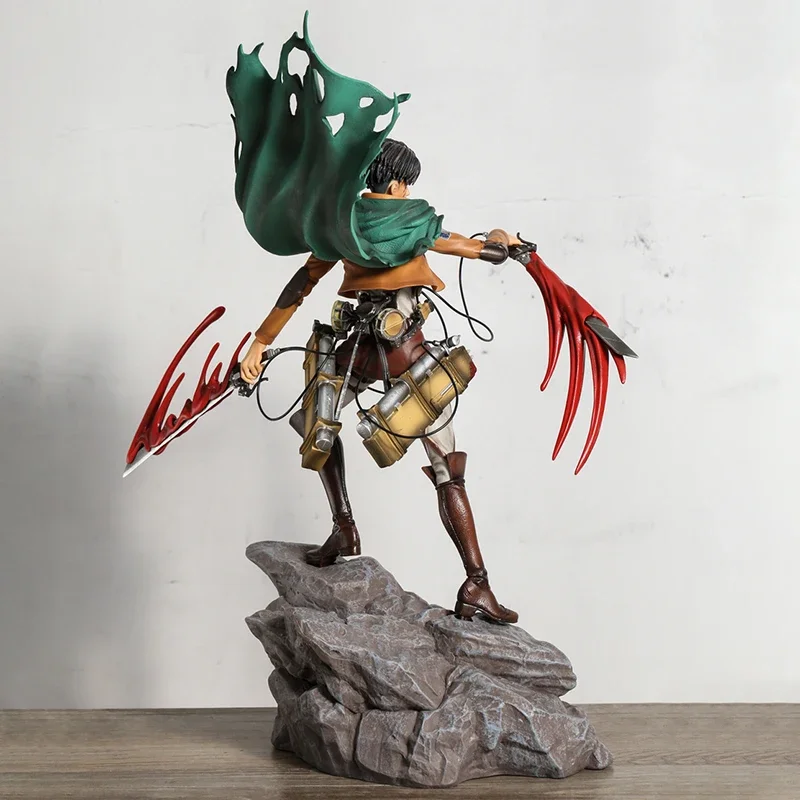 Levi Figure Mikasa Ackerman Eren Jaeger Figurine Anime Model Doll Toy 36cm