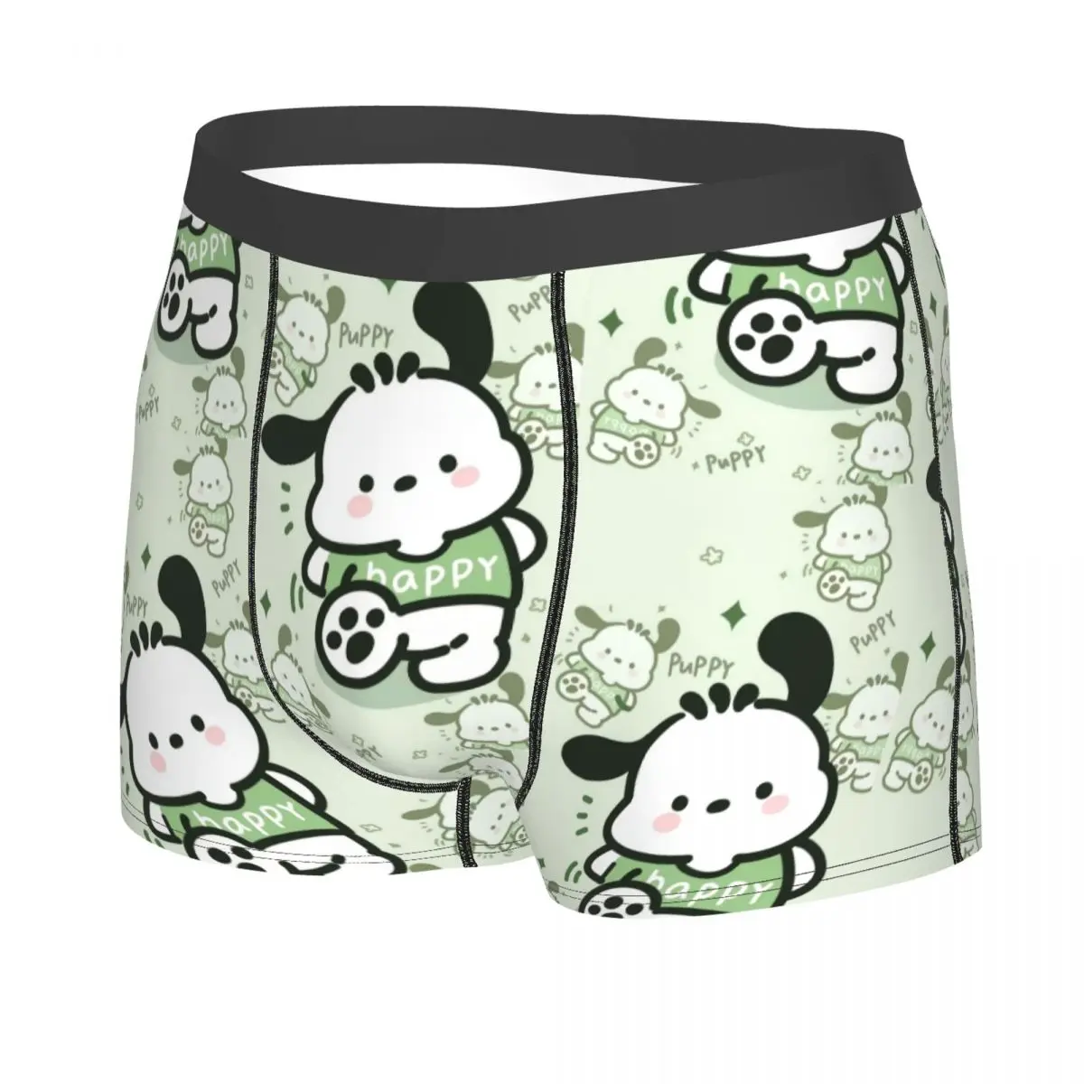 Customized Pochacco Sanrio Cartoon Underwear Men Print Boxer Briefs Shorts Panties Soft Underpants