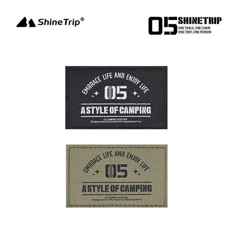 

2026ShineTrip 2026Outdoor Black Stickers Badge Vest Set Stickers Fine Camping Gear Folding Chair Lights Gas Tank Set Stickers