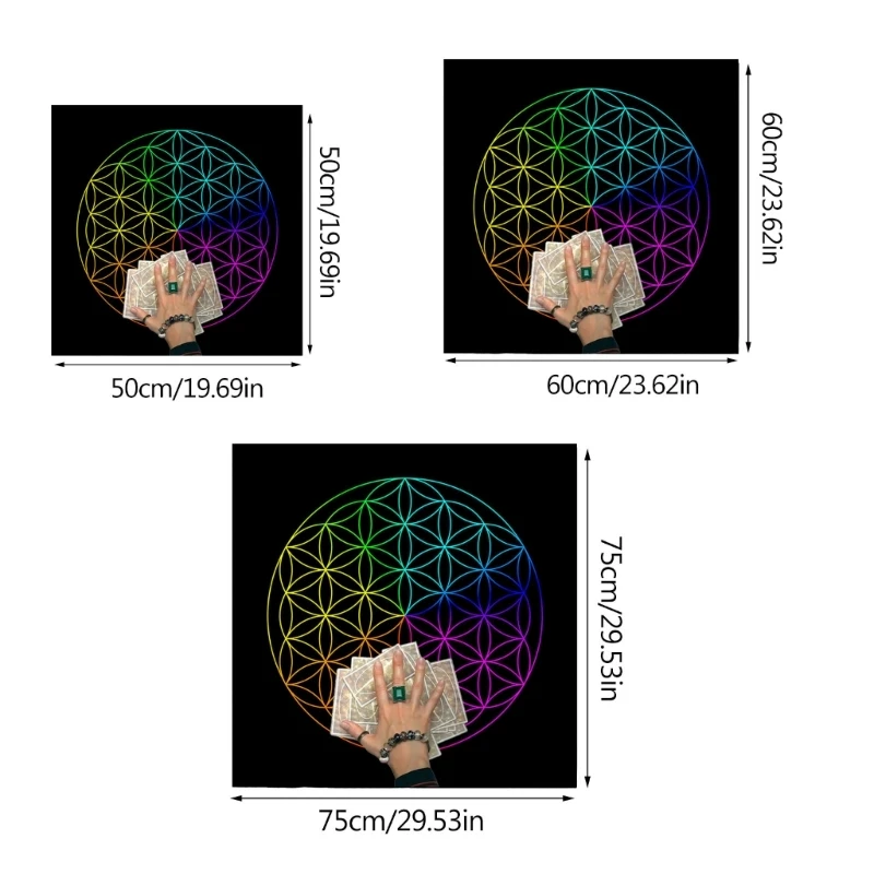 Square Flannel Tarotผ้าแท่นบูชาการ์ดเกมโหราศาสตร์Oraclesการ์ดPadตารางการ์ดMat Divinationผ้าปูโต๊ะ