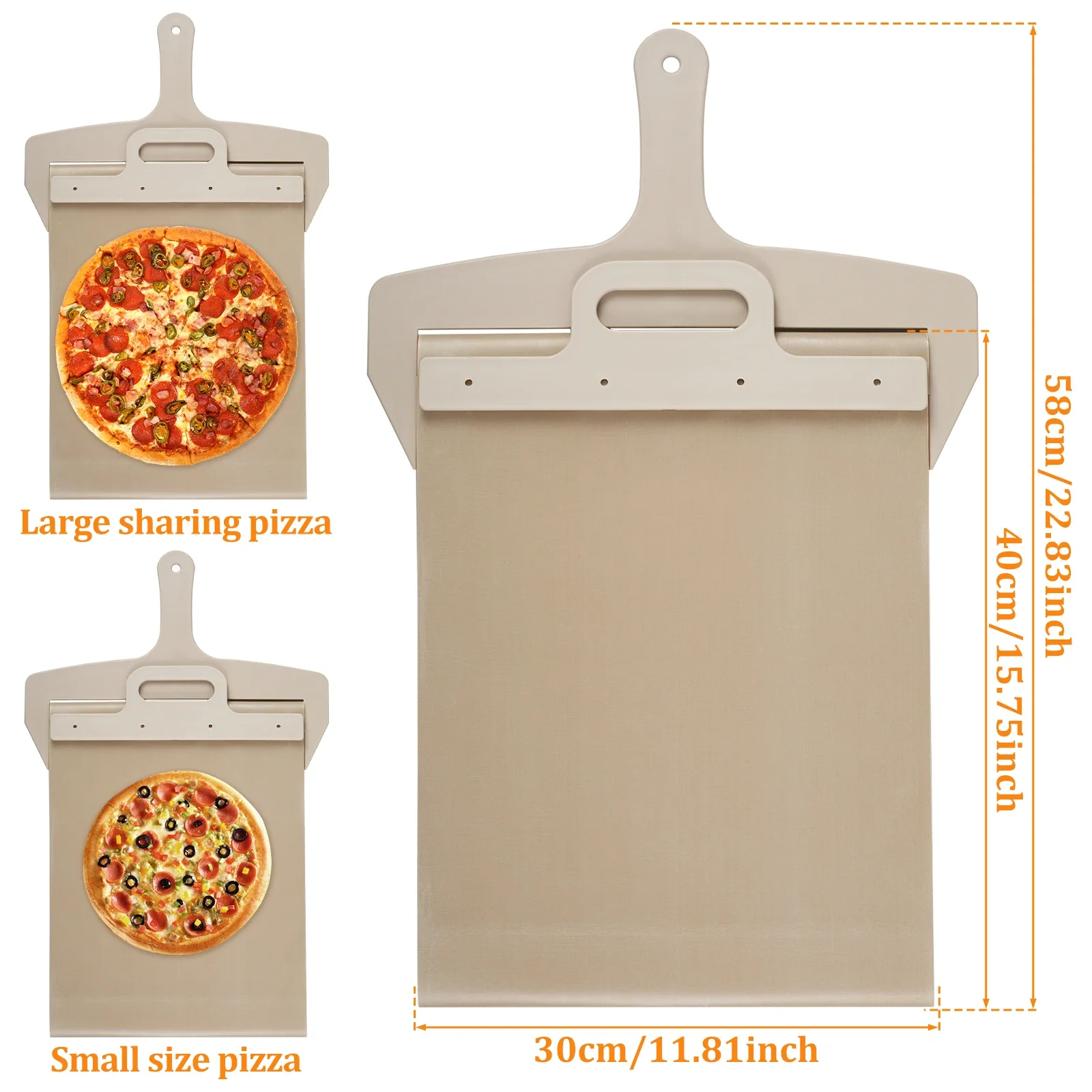 Non-Stick Sliding Pizza Shovel Dough Tray Paddle for Home Kitchen Oven Baking - Pizza Spatula Cake Dessert Glide Plate