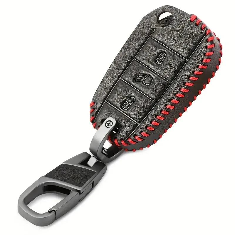 

Автомобиль из искусственной кожи с 3 кнопками 3008 208 308 508 408 2008, защитный чехол и держатель, автомобильные аксессуары