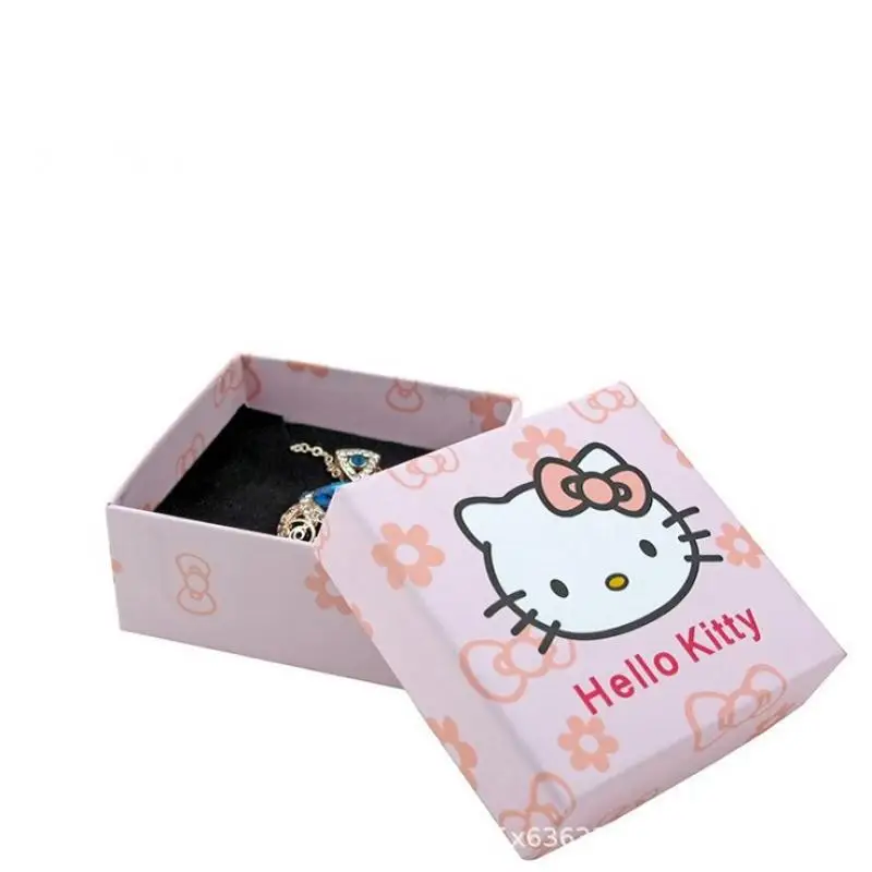 Sanrio Hello Kitty hediye kutusu Kawaii Anime Y2K tatlı takı saklama kutusu moda orijinal High-End küpe kolye kutusu kutu