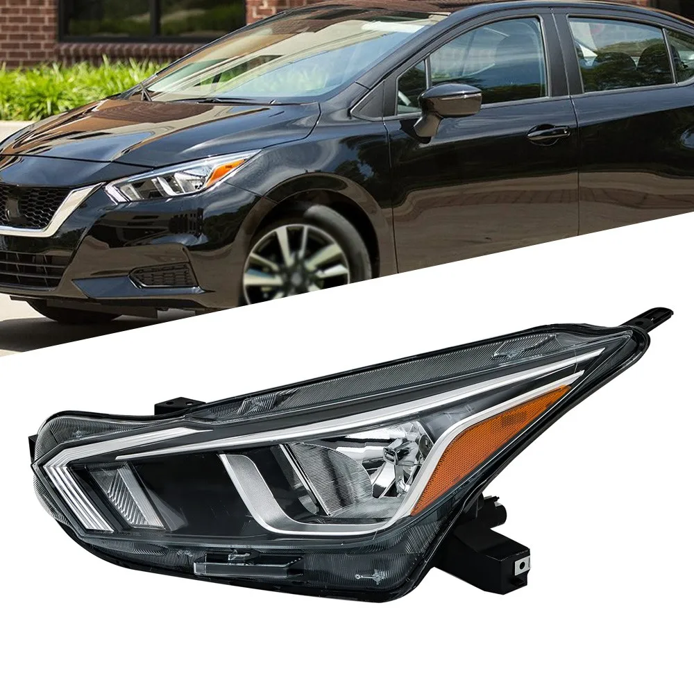 

Headlight Assembly For 2020-2021 Nissan Versa S SV Driver LH Side Chrome Halogen