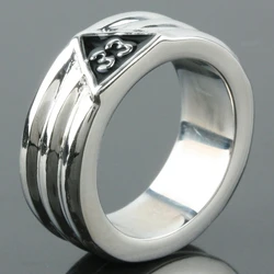 Lucky Number 33 Stainless Steel Finger Rings For Men Women Punk Hip Hop Unisex Ring Fashion Jewelry