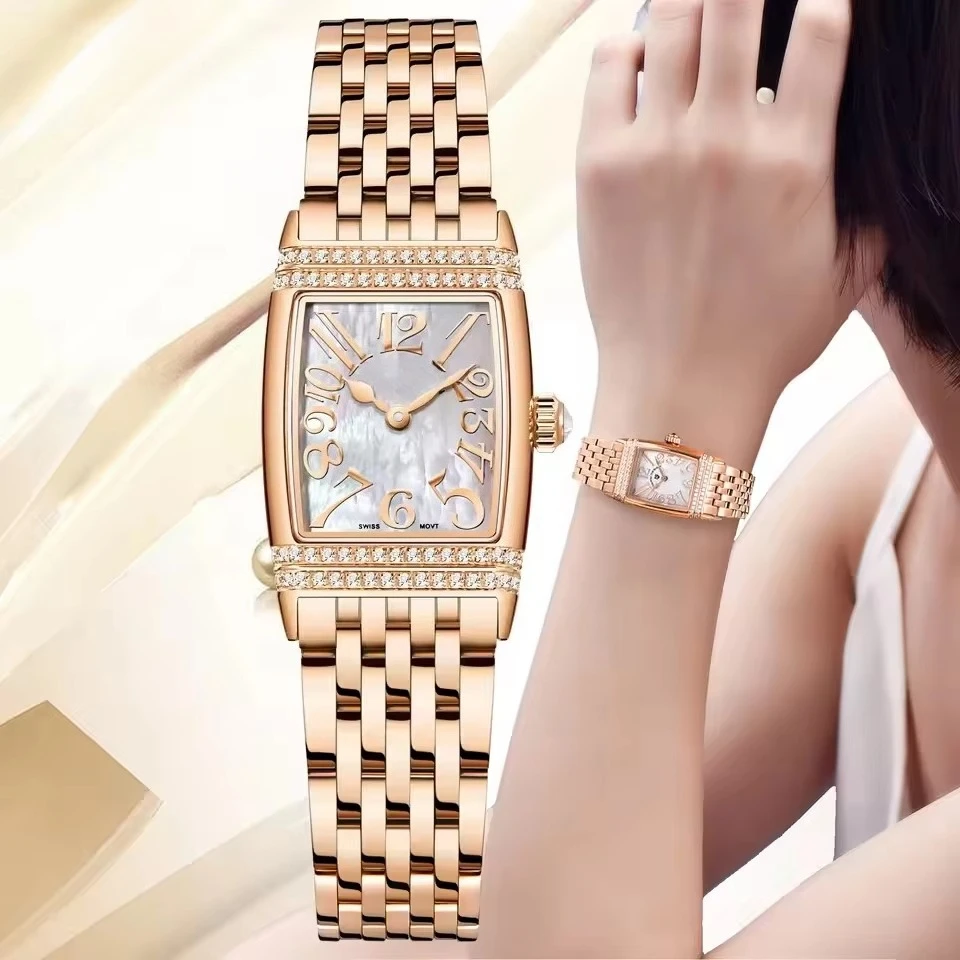 

Luxury Fashion Women's Sapphire Glass Stainless Steel Quartz Watch 22mm Waterproof Clock 2025 New