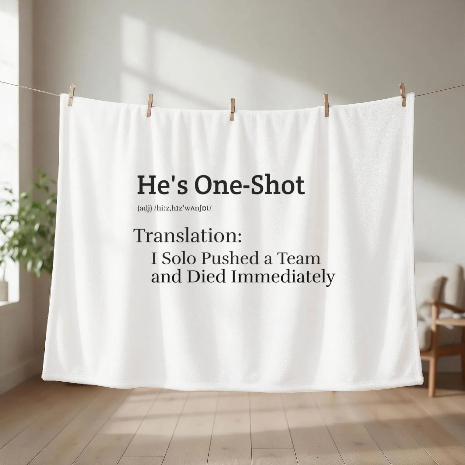 He's One Shot (Light) Throw Blanket couch cozy soft plush fuzzy picnic outdoor blanket