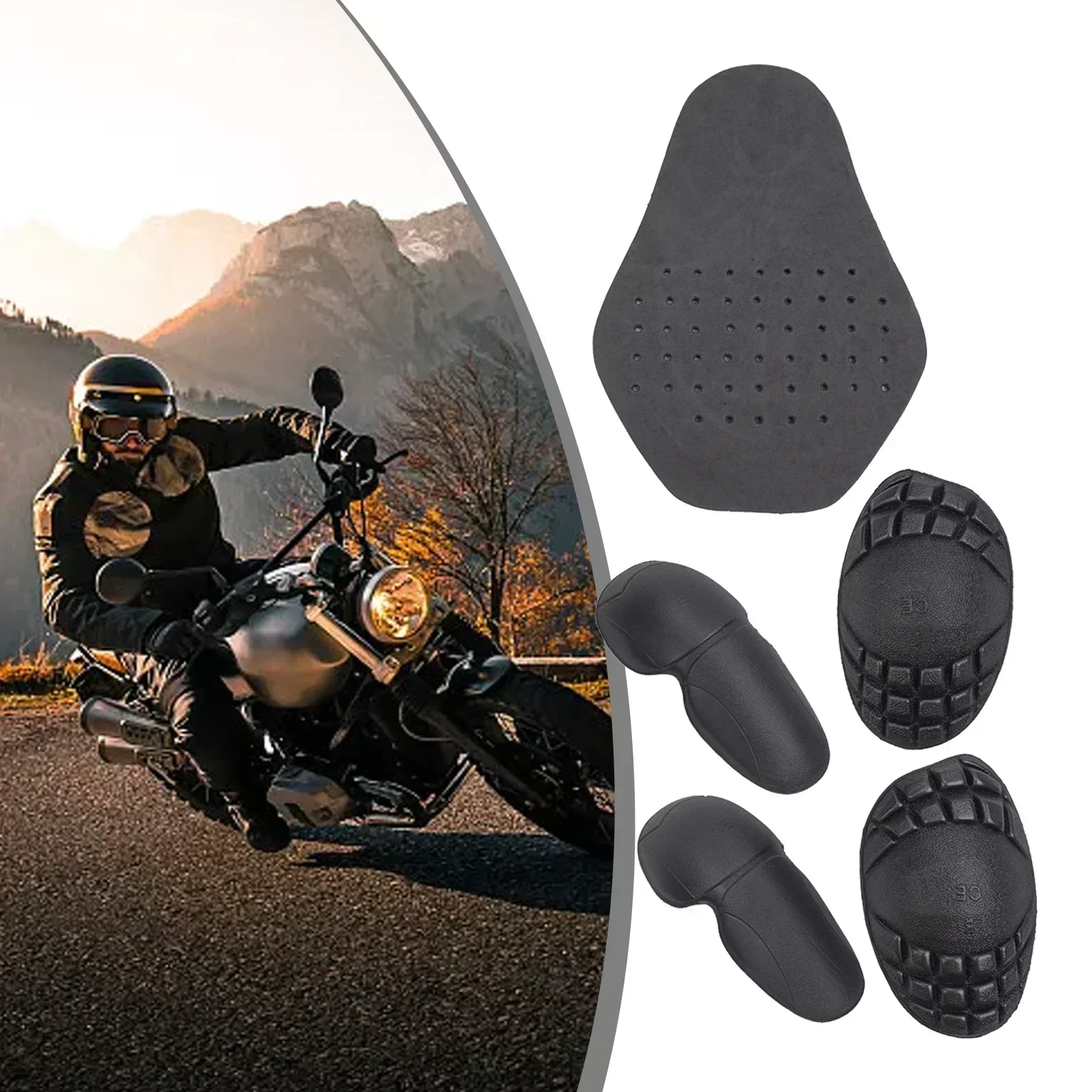 None Motorcycle Parts Protector Motorcycle Shoulder Protector Back Protector Elbow Protector 5Pcs Accessories Practical