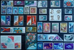 41 PCS, CCCP, 1967-91, Astronautics Festival, Real Original Post Stamps for Collection