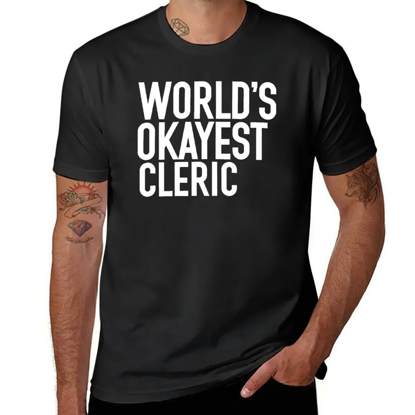 

world's okayest CLERIC T-Shirt street wear tops plus size clothes mens shirts graphic tee