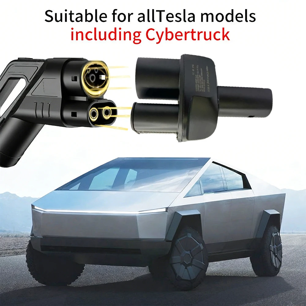 Beret EV Charger for Tesla Cybertruck CCS2 to NACS EV Adapter 250KW DC 8KW AC Fit Model 3/X/Y Adaptor Support CCS2 Type2