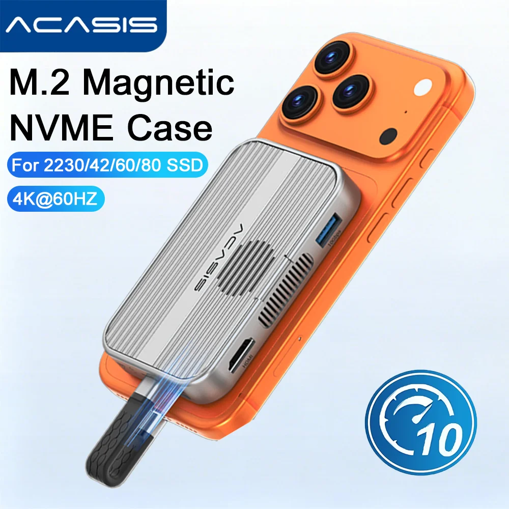 acasis-m2-nvme-ssd-case-magnetic-10gbps-type-c-docking-station-hdmi-4k60hz-support-sd-tf-100w-with-cooling-fan-for-iphone-17-16