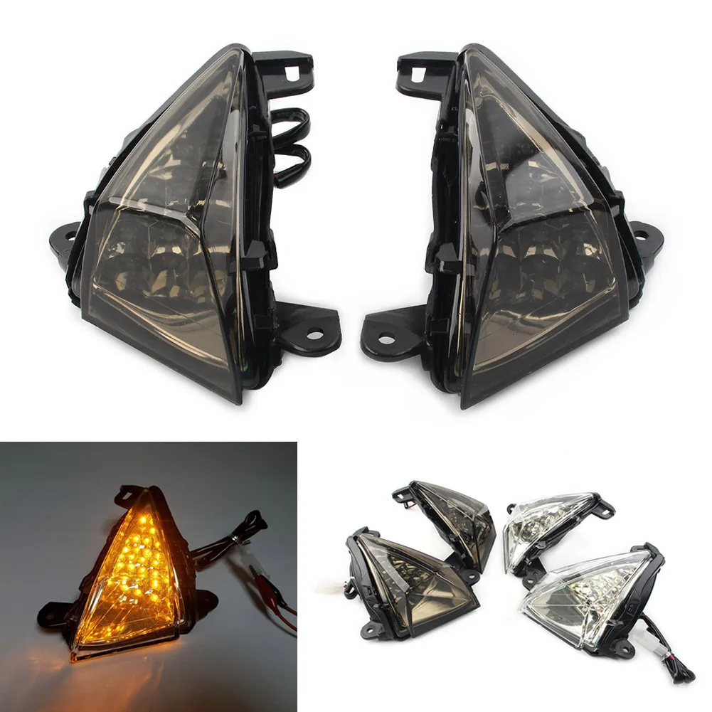 

Motorbike Front LED Turn Signals Blinker For Kawasaki ZX 6R 14R Ninja 650F Concours 2008-2010