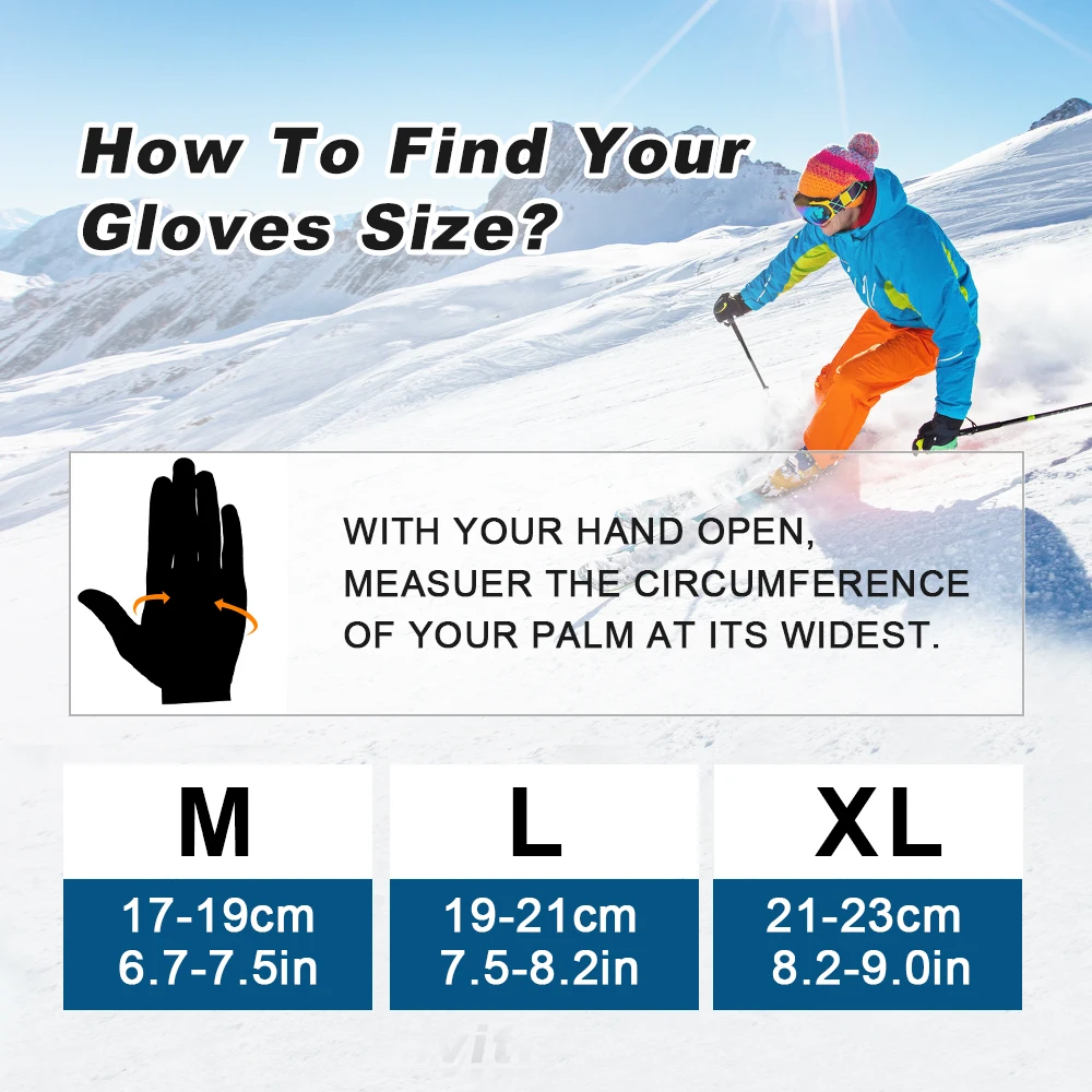 Men Women Ski Gloves  Thermal Winter Mittens Bicycle Hunting Snowboard Skiing Road Bike Fleece Waterproof Warm Snow Glove Unisex