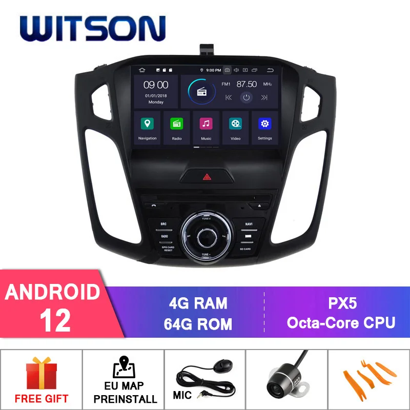 

WITSON Android 12 Автомобильный DVD-плеер GPS для Ford focus 2015 Восьмиядерный (Восьмиядерный) 4G RAM Автомобильная навигационная система gps навигационная система 9 "автомобильный dvd