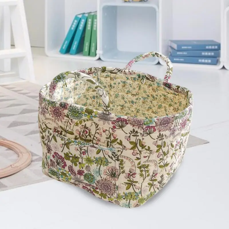

Fabric Storage Basket Large Capacity Boho Clothes Storage Basket Portable Folding Laundry Hamper Space-Saving Organizer With