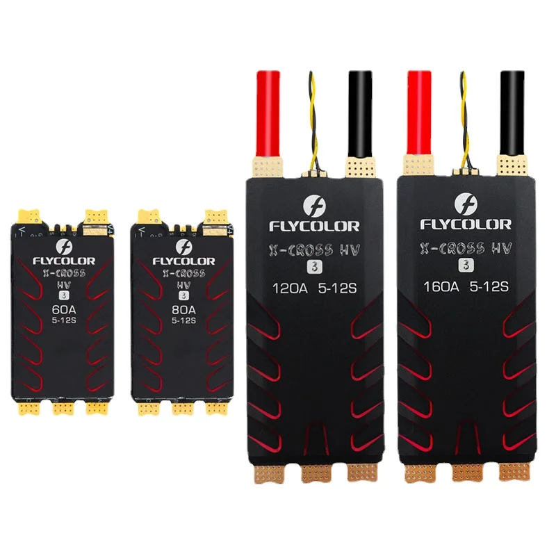 FLYCOLOR X-CROSS HV3 60A/80A/120A/160A ESC 5-12S BLHeli-32 Dshot Proshot 64MHz 32 بت سرعة المراقب المالي ل RC FPV سباق بدون طيار