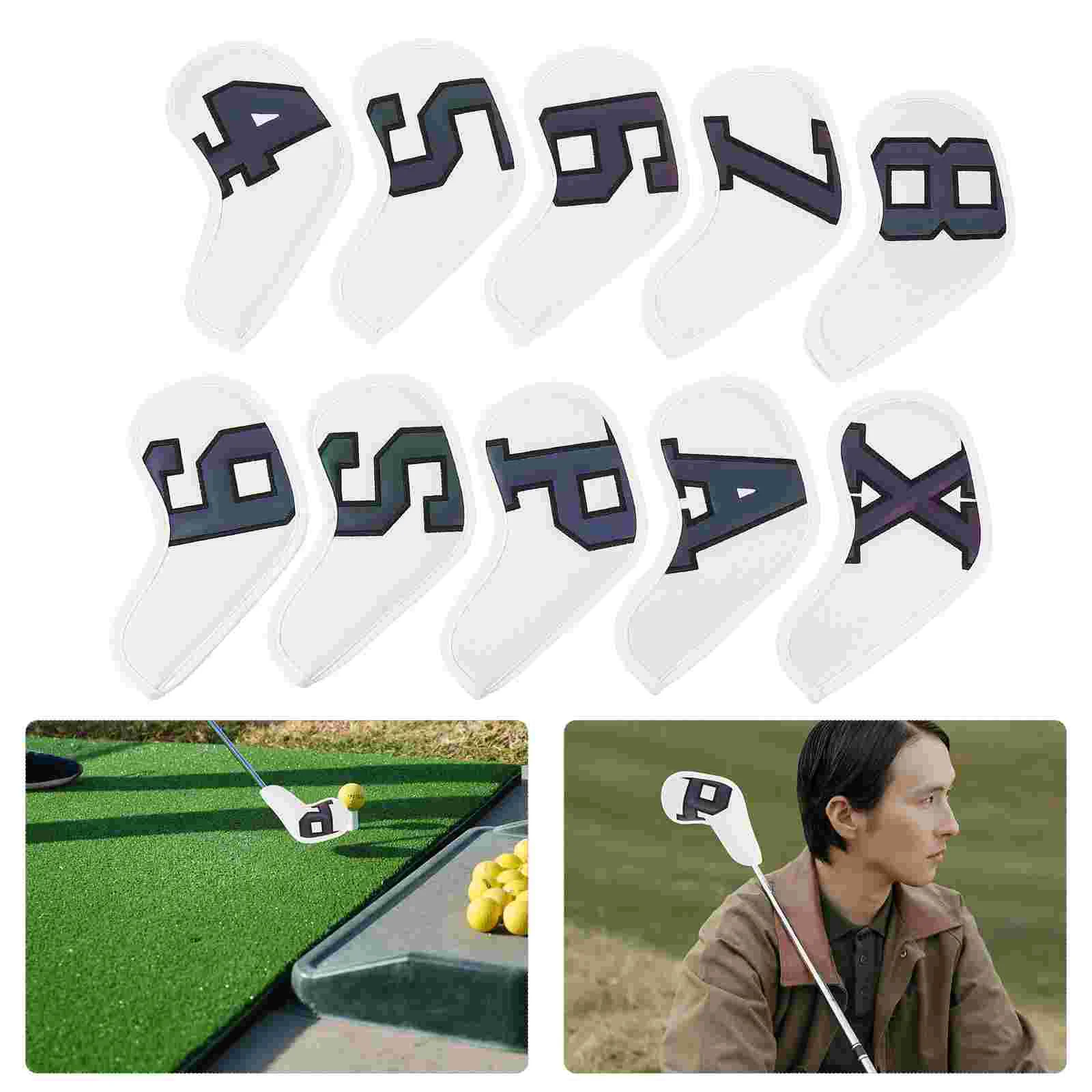 

10 Pcs Golf Club Cover Golfs Putter Protector Head Lid Covers Pole Iron Sleeve Wear-resistant Protective