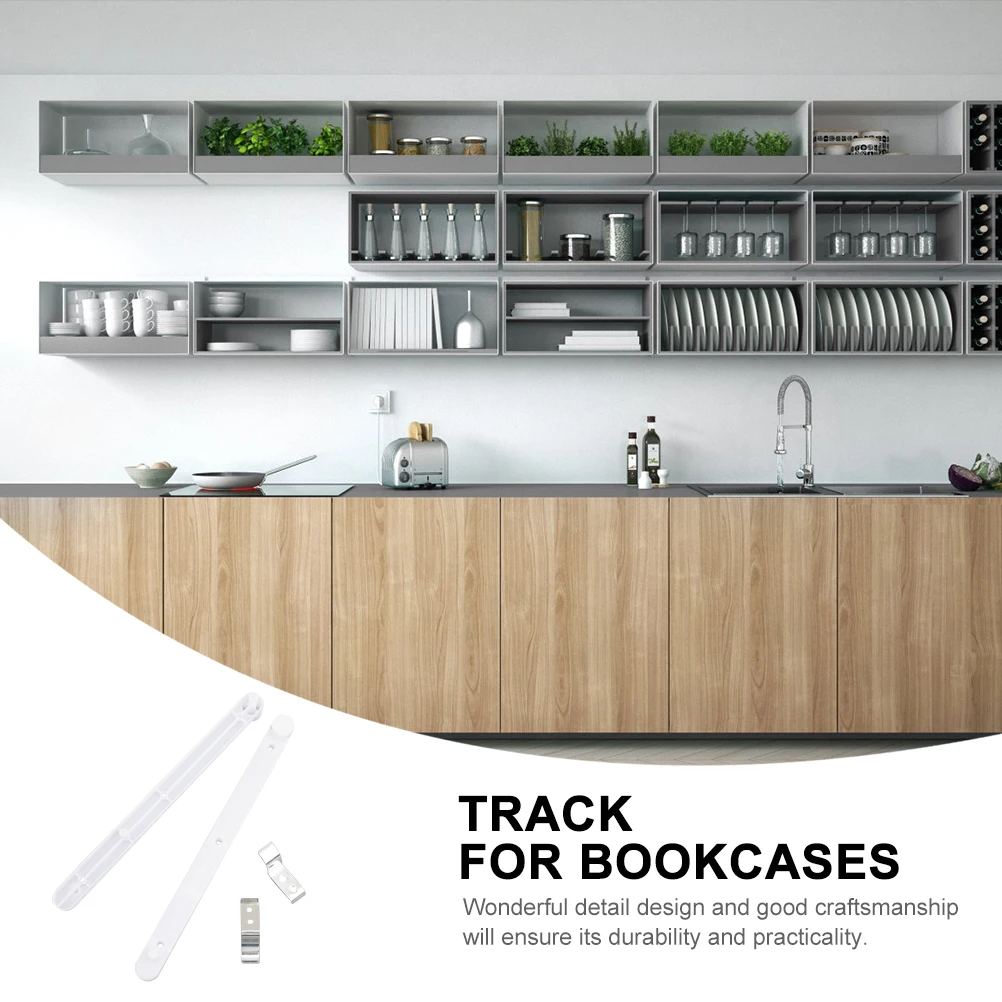 

1 Set Hidden Flip-Up Door Track Cabinet Side Mount Sliding Rail For Bookcases Cabinet Hidden Door Slides Durable Plastic Iron