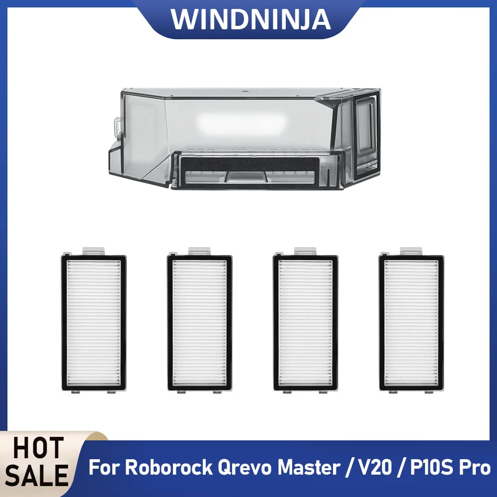 For Roborock Qrevo Master / Qrevo Slim / V20 / P10S Pro Replacement Robot Vacuum Cleaner Accessories Dust Box Hepa Filter Parts
