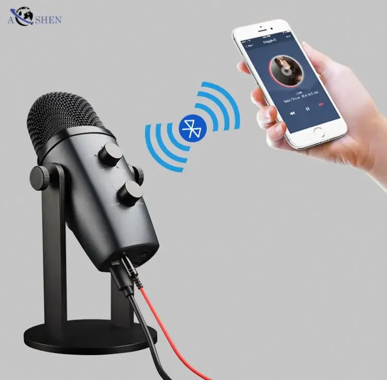 Professional Gaming desktop Condenser Microphone for smartphone PC broadcasting recording