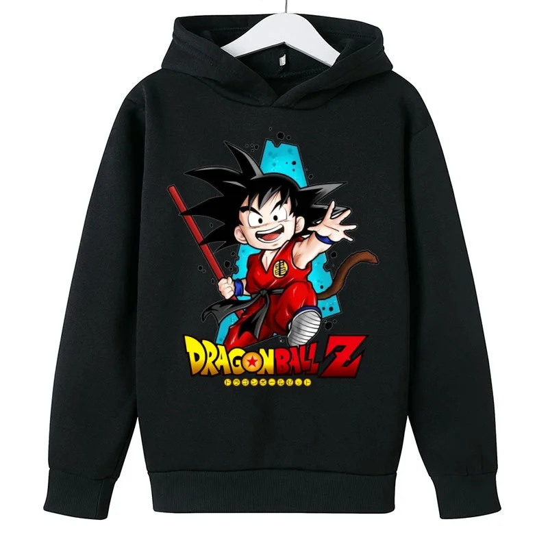 Sudadera con capucha de Dragon Ball para niños, sudadera con estampado gráfico de dibujos animados de Anime, ropa informal para niños y niñas, otoño e invierno.