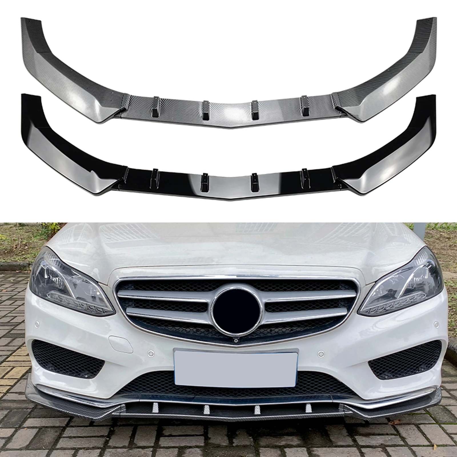 Front Bumper Spoiler Lip Lower Flare Splitter Blade Trim For Mercedes Benz E Class W212 Sport S212 E250 E350 E400 2013 2014 2015