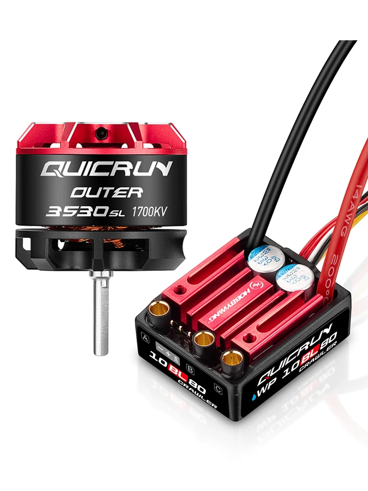 Hobbywing Quicrun WP 10BL80 2-4S 80A waterdichte ESC en buitenste 3530SL 1700KV/2200KV motor - afbeelding 2
