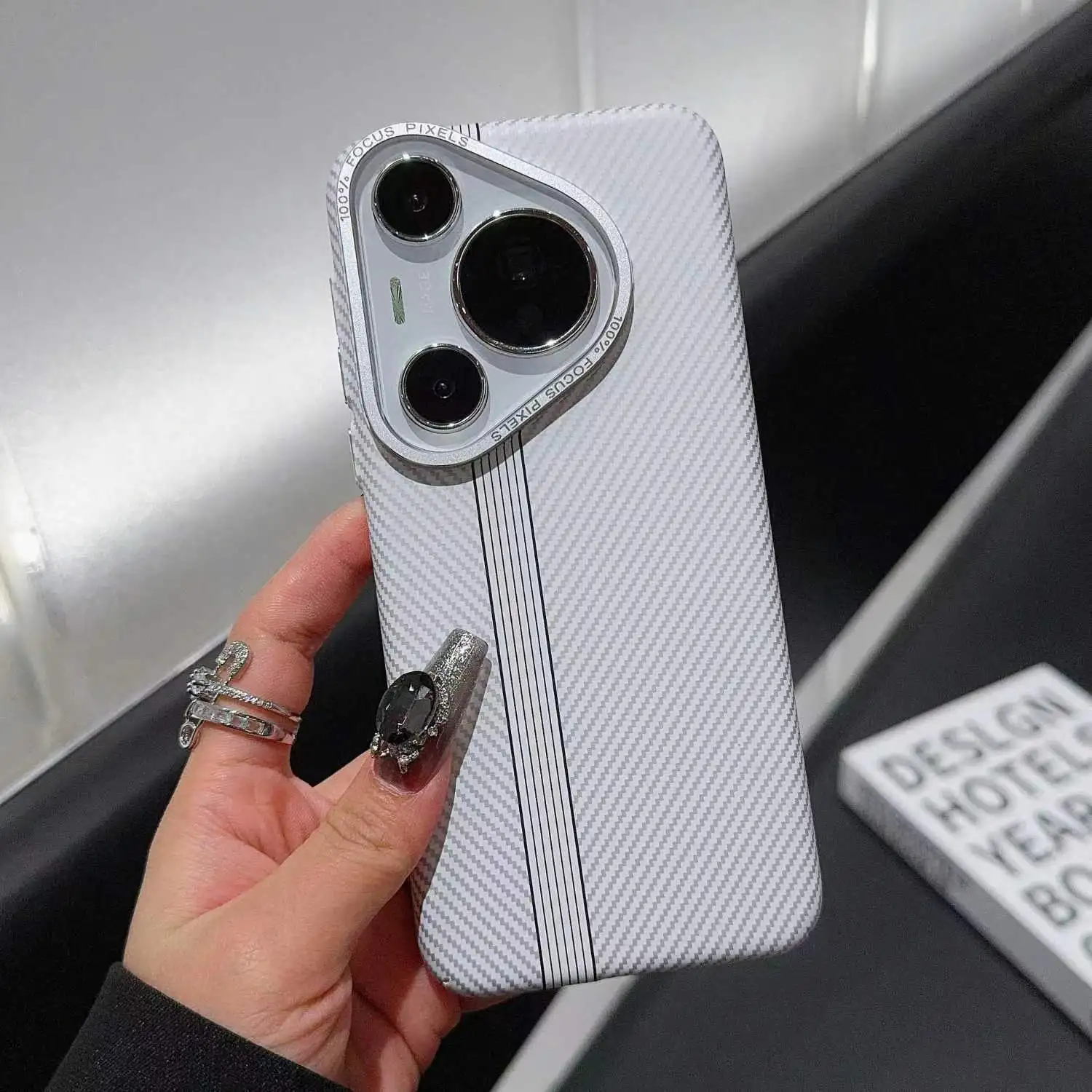 Luxury Carbon Fiber Liens Phone Case for Huawei Pura 70 Pro Ultra Anti-drop Aramid Fiber Texture Cover Support Magsafe Charging