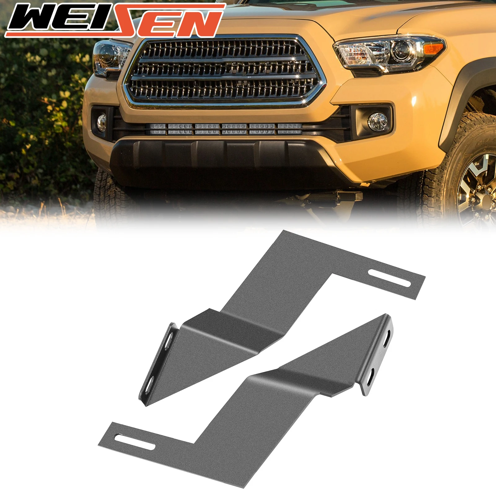 Car Lower Hidden Bumper Grille Mount Brackets Fit 32 Inches LED Light Bar for Toyota Tacoma 2016-2023 Pickup 2WD 4WD Accessories