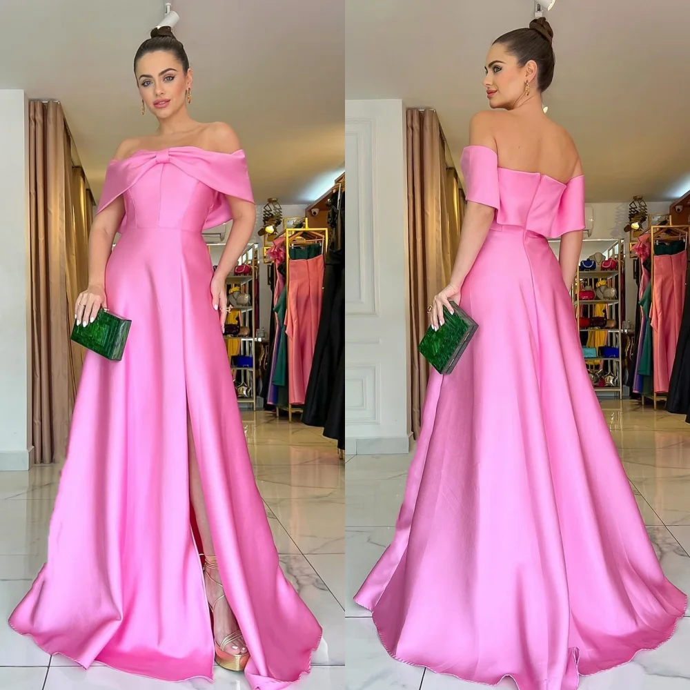 

Customized Sizes Available Formal Pleat Draped A-line Off-the-shoulder Long Dresses Bespoke Occasion Dresses Elegant Exquisite