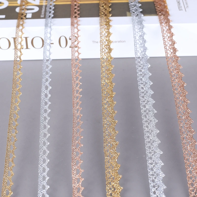 Many Styles of Gold and Silver Thread Handcraft Lace DIY Rose Gold Decorative Curtains Clothing Accessories Lace