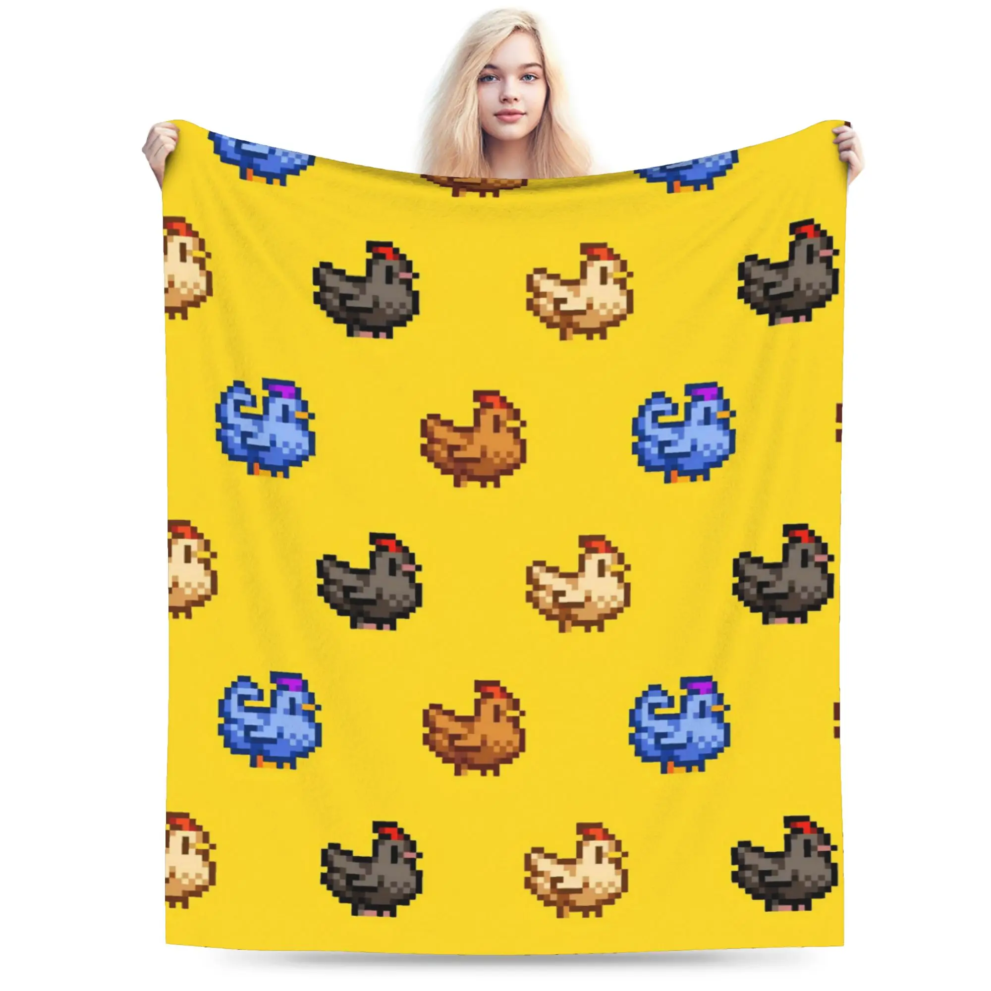 Stardew Valley Animals Blanket Warm Cozy Fluffy  Throw Blankets for Couch 50x60 Inch Multiple Sizes Rug Piece