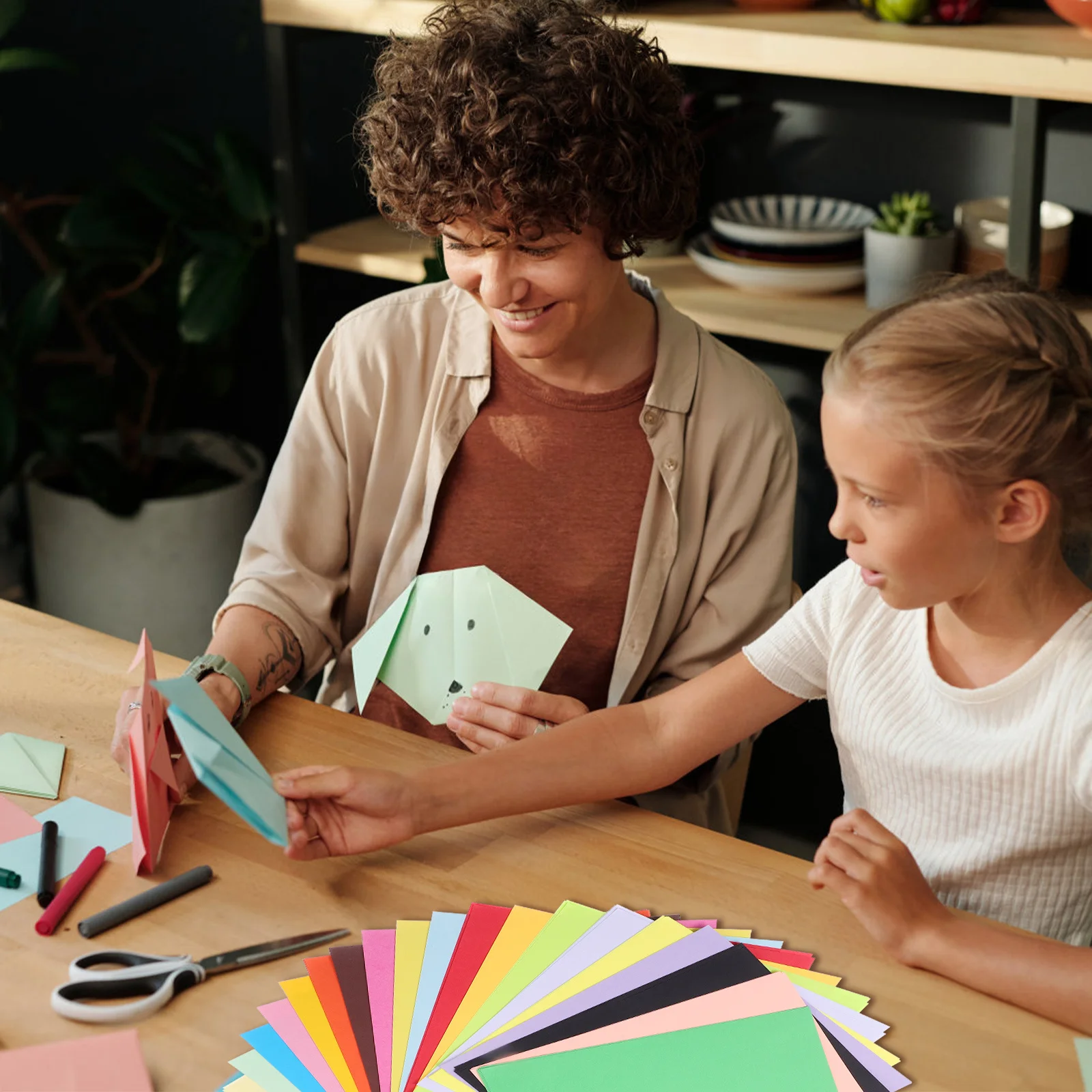 200 قطعة من ورق اوريغامي البطاقات المربعة المختلطة DIY بها بنفسك سكرابوكينغ مشاريع ملونة البطاقات الورقية الملونة