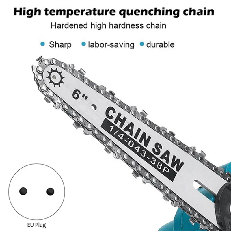 6 Inch Rechargeable Mini Electric Saws Woodworking One-Handed Electric Saw with 2 Battery EU Plug