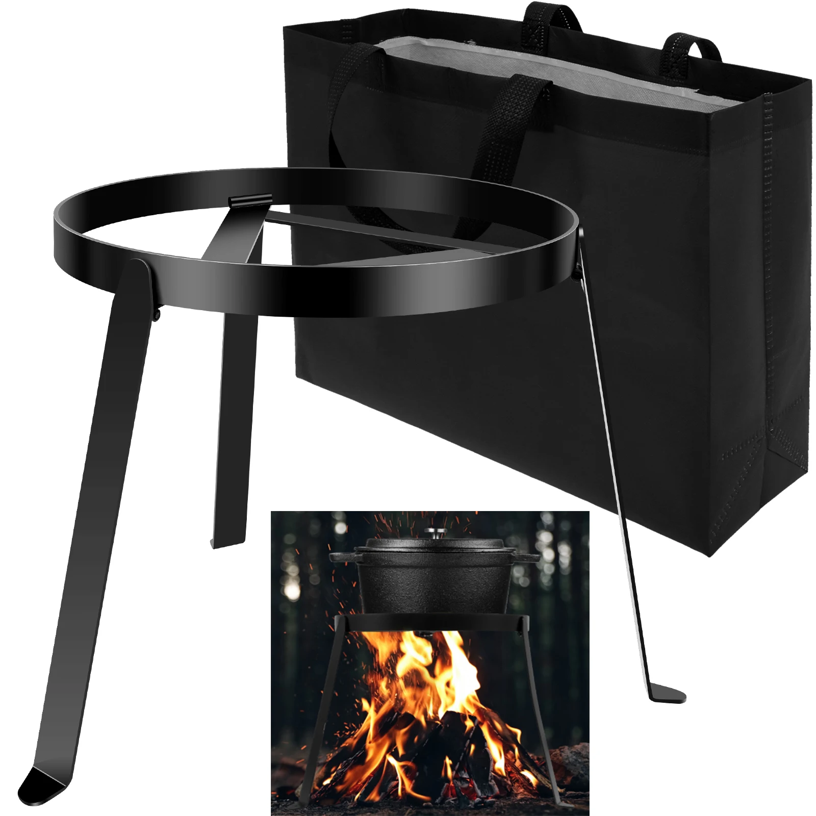 

Подставка для штатива Campfires, устойчивый пожарный штатив, универсальный чугунный открытый штатив для кемпинга, термостойкий гриль, подставка для приготовления пищи на открытом воздухе