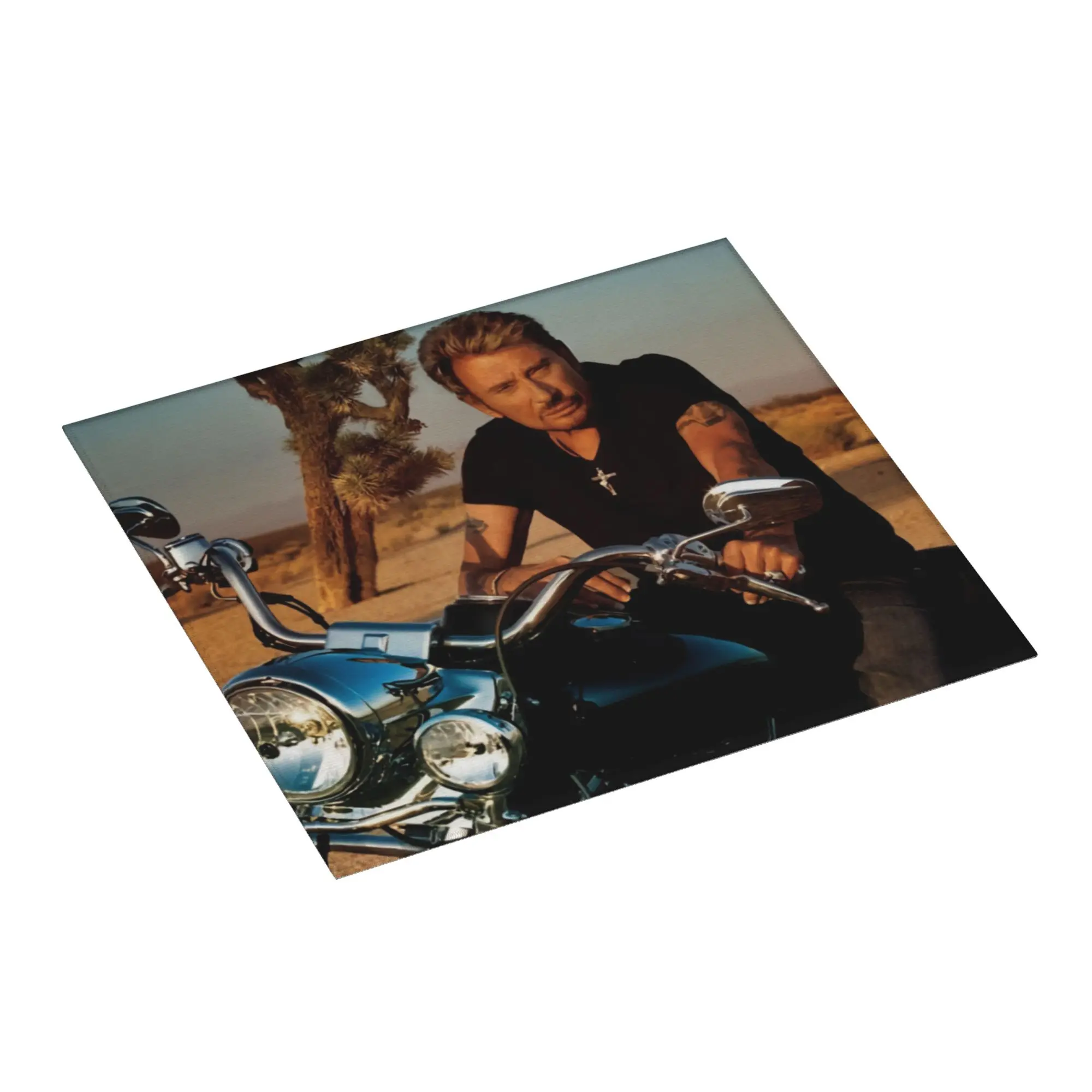 French Rock Singer Johnny Hallyday Drying Mat For Kitchen Waterproof Non‑Slip Oil Proof Reusable Countertop Protector Mat