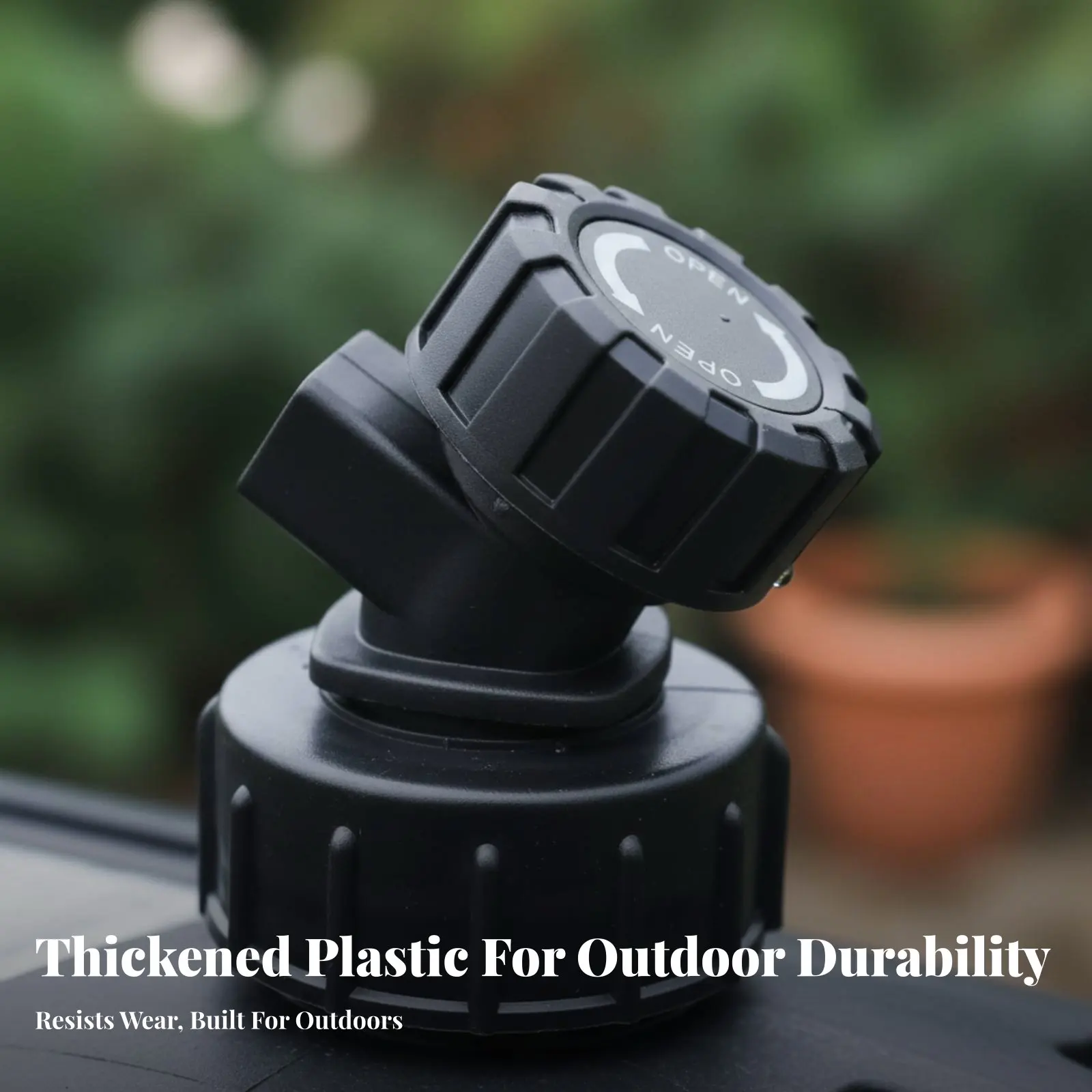 Compost Bin Faucet Non-Clogging Ging Large Bore Container Tap Plastic Rotary Valve Adjustable Flow Water Reservoir Spigot view 3